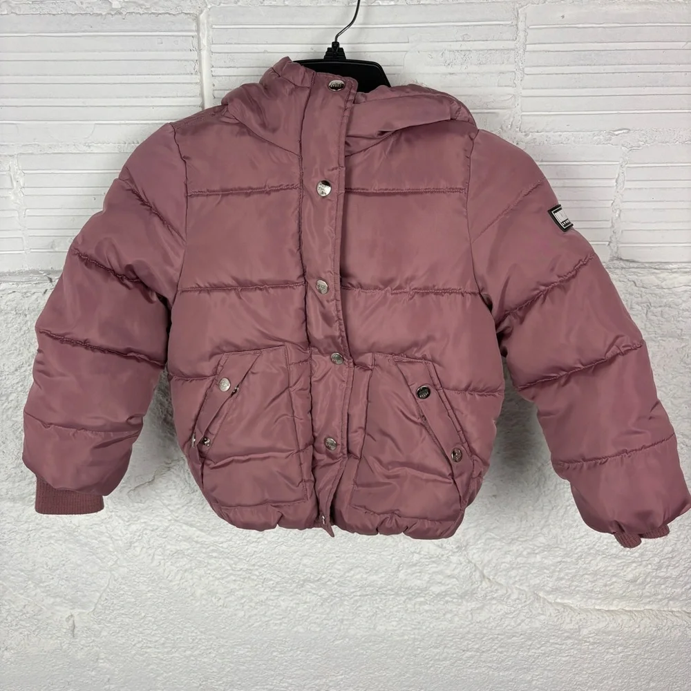 DKNY SPORT pale rose Pink Sherpa lined Puffer warm winter Jacket size 6X